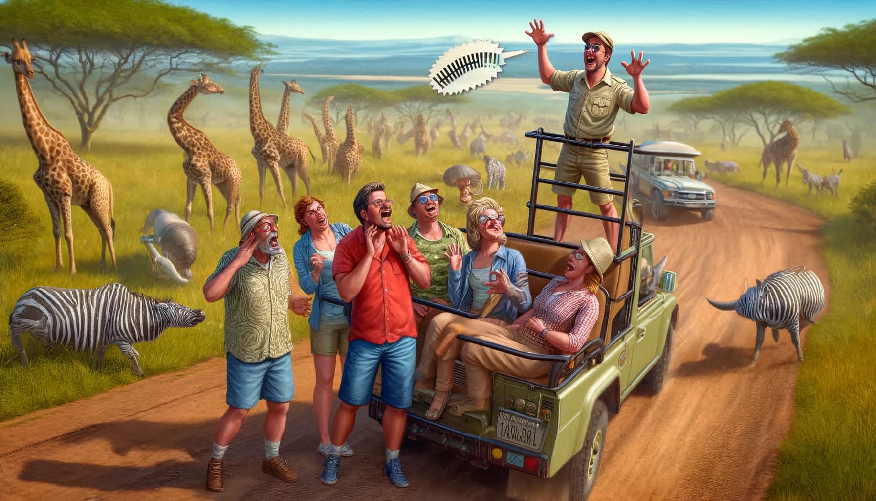 Loud safari guests in Africa