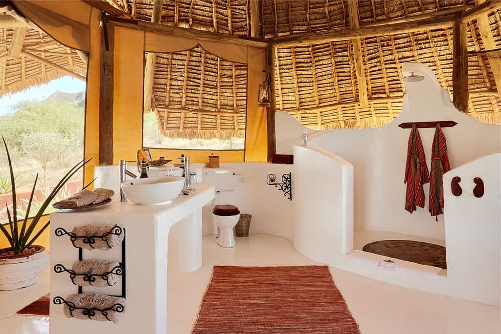 bathroom at Sasaab, Samburu