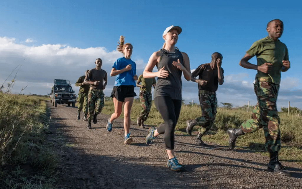 Jogging with rangers at Ol pejeta conservancy